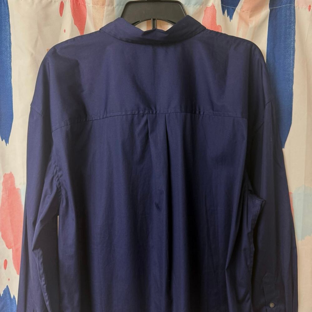 Madewell Relaxed Button-Up Shirt in Deep Cobalt Blue Size XXL - Picture 10 of 14